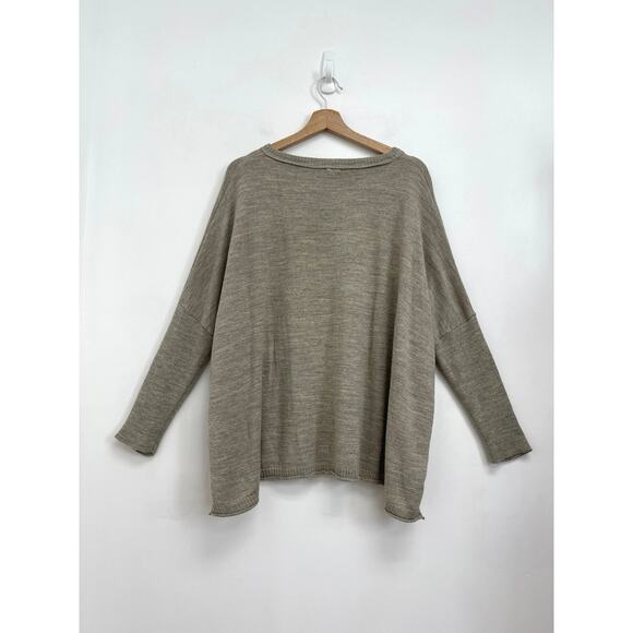 MERSEA Catalina Boxy Oversized Side Vents Neutral Lagenlook Driftwood Sweater OS - Picture 4 of 14